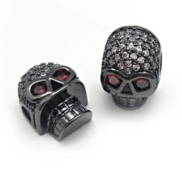 Copper Micro Pave Zircon Crystal CZ Geometry Crown Leopard Helmet Skull Loose Spacer Beads for Jewelry Making DIY Men Bracelet