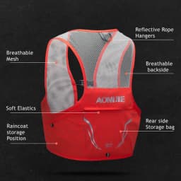 AONIJIE C932A 2.5L Lightweight Backpack Running Vest Nylon Hydration Pack Bag Cycling Marathon Portable Ultralight Hiking 600ML