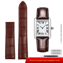 Genuine Leather Strap Replacement For Cartier Tank Solo Men Women Watch Chain Blue red pink Watchband Bracelet Belt 16 18 20mm