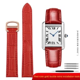 Genuine Leather Strap Replacement For Cartier Tank Solo Men Women Watch Chain Blue red pink Watchband Bracelet Belt 16 18 20mm
