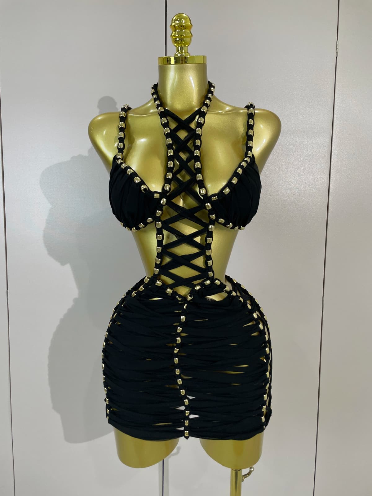 Sexy Black Halter Neck Perspective Hollow Mini Dresses 2026 Women Summer Backless Nightclub Party Evening Club Performance Dress