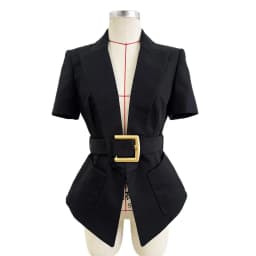 HIGH STREET Newest Fashion 2026 Designer Jacket Women's Short Sleeve Belted Casual Blazer