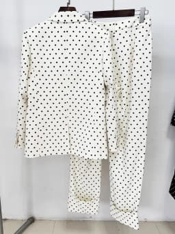 HIGH STREET Newest 2026 Designer Suit Women Bow Decorated Polka Dot Blazer Pants Set 2PCS