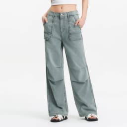 Semir Women Pants Denim Drawstring Cool Feeling Loose Workwear American Street Style Cool Wide Leg 2026 Summer Fashion Top