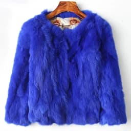 2025 New Women's Real Rabbit Fur Coat High-waist Round Collar Cardigan Long-sleeved Slim Fit Rabbit Jacket Women Fashion Coat