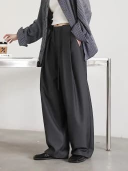 CHIC VEN Women Pants Solid Loose Casual Wide Leg Pant Drawstring Pleated Female Suit Trousers Office Ladies Sping Autumn 2025