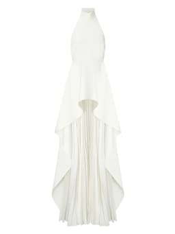 TWOTWINSTYLE Sexy Two Piece Set Women Halter Sleeveless Open Back Top High Waist Pleated Maxi Skirt Slim Women's Suit Summer New