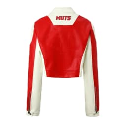 Embroidered PU Leather Racing Jacket Women Luxury Spliced Short Biker Jacket Motorcycle Outerwears Spring Autumn Women Clothes