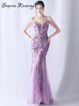 Sexy Elegant Long Wedding Evening Dresses for Women 2026 Mesh Birthday Party Dresses Woman Pink Maxi Sequin Summer Dress Vestido