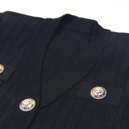 SML Black And White High-quality Fashionable Elastic Knitted Fabric Button Decoration Short Sleeved Slim Fitting Women's T-shirt
