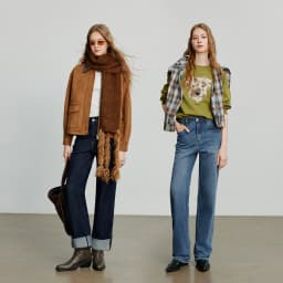 TOYOUTH Women Denim Jeans 2025 Autumn New Lyocell Rolling Up Hem Elastic and Simple Straight Leg Ankle Length Pants