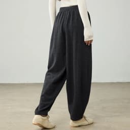 Birdtree 100% Sheep Wool Knitted Drawstring Cocoon Pants,Women Elastic Waist Pocket Trousers, 2025 Autumn Lantern Pants T59732JF
