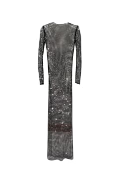 Club Apparel Sexy Rhinestone Dresses Long Sleeve Extra Diamond Dress
