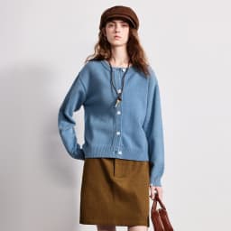 TOYOUTH Women Knitwear 2026 Spring New Crew Neck Cardigan Minimalist Intellectual Chill Tops