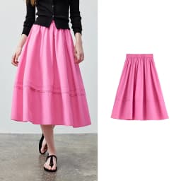 TOYOUTH Women Skirt 2026 Summer New Solid Klein Blue Pin Tuck Cocoon Silhouette Petite Midi Skirt
