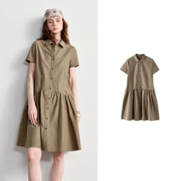 TOYOUTH Women Dress 2026 Summer New Smart Casual Commuter Petite Splicing Short Sleeve Shirt Midi Trendy Dresses