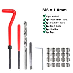 XCAN Thread Repair Tool 25pcs M3/M4/M5/M6/M7/M8/M10/M12/14 for Restoring Damaged Thread Spanner Wrench Twist Drill Bit Hand Tool