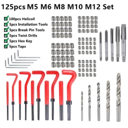 XCAN Thread Repair Tool 25pcs M3/M4/M5/M6/M7/M8/M10/M12/14 for Restoring Damaged Thread Spanner Wrench Twist Drill Bit Hand Tool