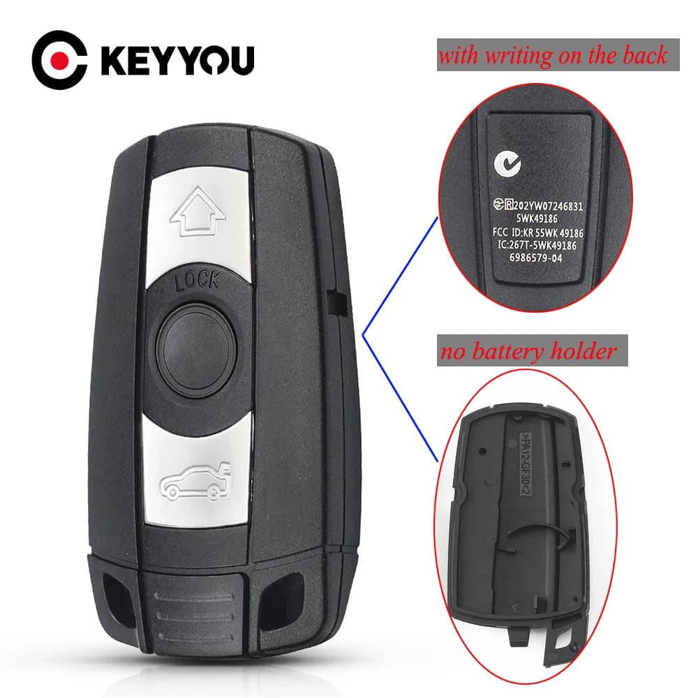 KEYYOU Remote Car Key Shell 3 Button Case Styling Cover Fob For BMW 1 3 5 6 Series E90 E91 E92 E60 E70 E71 E72 E82 E87 E88 E89