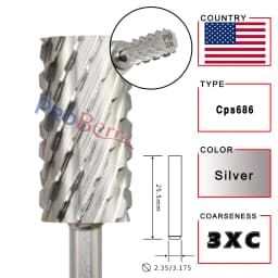RolinStar 6.6 Large Barrel Silver Steel Carbide High Quality Remove Gel Polish 4XC Acrylic