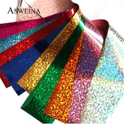 16Pc Holographic Nail Foil Set Starry Transfer 20*4cm Sticker Laser Flowers Leopard Mix Design Decal DIY Nail Art Decoration