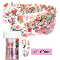 16Pc Holographic Nail Foil Set Starry Transfer 20*4cm Sticker Laser Flowers Leopard Mix Design Decal DIY Nail Art Decoration