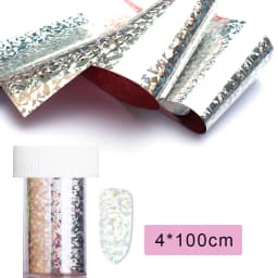 16Pc Holographic Nail Foil Set Starry Transfer 20*4cm Sticker Laser Flowers Leopard Mix Design Decal DIY Nail Art Decoration