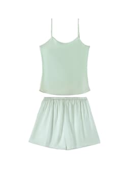 SuyaDream. Women Camis and Shorts, 19MM 100%Real Silk, Sleeveless Chic Summer Set, 2024 Solid Camisoles, White, Pink, Beige