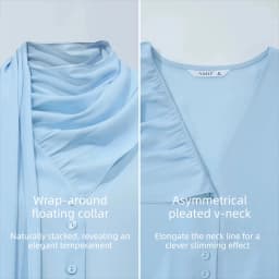 Amii Women's Blouse 2026 Autumn New V-Neck Elegant Long Sleeve Chiffon Top With Tie Neck Loose Flowy Shirt For Women 12653004