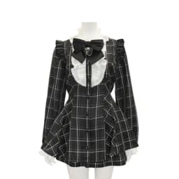Japanese Style Gothic Y2k Lolita Plaid Rhinestone Bow Dress Shorts Set Sweet Women Puff Short Sleeve Button Shirt Party Dresses