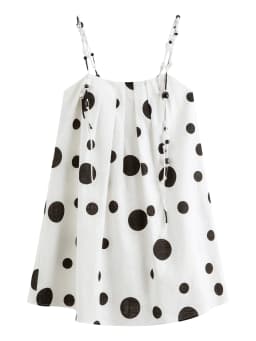 FSLE【L'amour Series】Summer Women's French Style Blend Polka Dot Slip Dress with Beaded Detail Beach Vacations Summer Vibes Dress