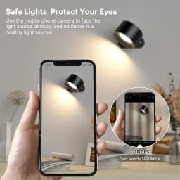 2PCS Magnetic Wall Lamp, LED Wall Sconce, Wall Mounted Lamp, With Rechargeable Battery Operated, USB Port, Cordless Wall Light