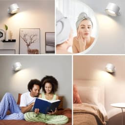 2PCS Magnetic Wall Lamp, LED Wall Sconce, Wall Mounted Lamp, With Rechargeable Battery Operated, USB Port, Cordless Wall Light