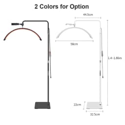 Andoer HD-M6XR 36W Floor LED Video Light Half-moon Shaped Fill Light Dimmable with 5600K White Light & Red Light 186cm Metal Lig