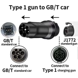 Teschev EV Charger Adapter Type1 to Type2 Charging Connector Type 2 to GBT Plug Adapter for Electric Car Accessories