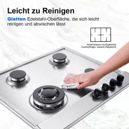 TopStrong 4 Burner Stainless Built-in Stove Natural Gas Propane Gas NG/LPG Gas Hob YYEUGCT-S04