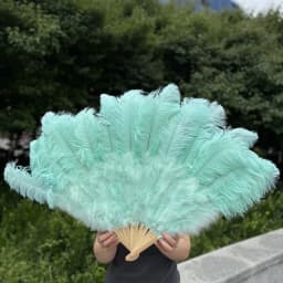 100/130Cm Big Pink Ostrich Feather Dance Fans Foldable Hand Held Plume Fan Decorate Halloween Party Belly Craft Accessories