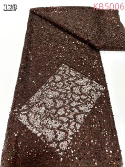 White Sequins Beaded Chantilly Lace Fabric African Lace Fabric 5 Yards High Quality 2025 Green Tulle Lace For Sewing KB5006