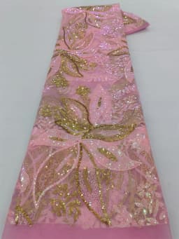 latest nigerian lace fabrics French Tulle Net Lace with Sequins and Beads African Embroidered Lace Fabric Lace Fabric for Sewing