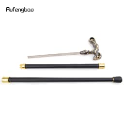 Golden Black Skull Walking Stick with 26cm Hidden Sword Self Defense Fashion Cane Sword Cosplay Crosier Vampire Stick 93cm