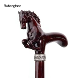 Brown Horse Wooden Fashion Walking Stick Decorative Cospaly Cane Wood Mace Crutch Wand Crosier 96cm Performance Stage Cane