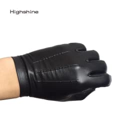 Men's Thin Lambskin Leather Gloves Wrist Button Tight-Fitting Unlined Luxury Italy Gloves Winter Warm Driving Touch Screen