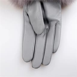 Sheepskin Natural Fox Fur Trimming Gloves Women's Genuine Leather Wrist Warmer Glove Winter Warm Fashion Mittens Fleece Lining