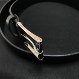 35mm Pure Titanium Pin Buckle Black Leather Belt Strap Full Grain Cowhide One Piece Screw for Fashionable Men And Women