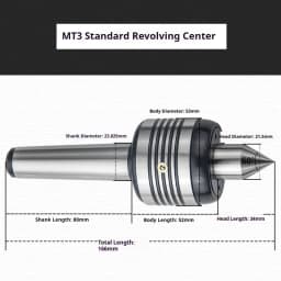 MT3 MT4 Morse Taper Live Center High Precision Rotating Center for Lathe Machine Standard Alloy Revolving Centre CNC