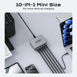 330W USB C GaN Charger 100W PD3.0 PPS QC3.0 Multiport Fast Charging Station For Laptop iPhone 15 16 Samsung Macbook Pro Tablet