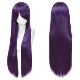 80cm Long Synthetic White Purple Cosplay Wigs Green Hair Straight Silver Wig Pink Hairpiece Lolita Wig with Bangs