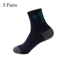 5 Pairs Cotton Sock for Men Sport Breathable Soft Letter Fashion Sneakers High Elastic Middle Tube Stocking Towel Sox Summer