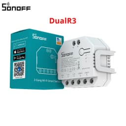 Itead SONOFF DualR3 Smart Wifi Switch 2 Way Control DIY MINI Switch Power Metering 2 Gang Voice Control Via Alexa Google Home