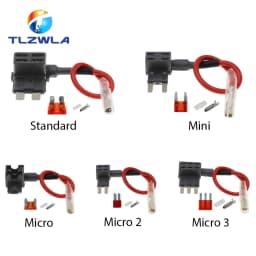 12V MINI SMALL MEDIUM Size Car Fuse Holder Add-a-circuit TAP Adapter with 10A Micro Mini Standard ATM Blade Fuse